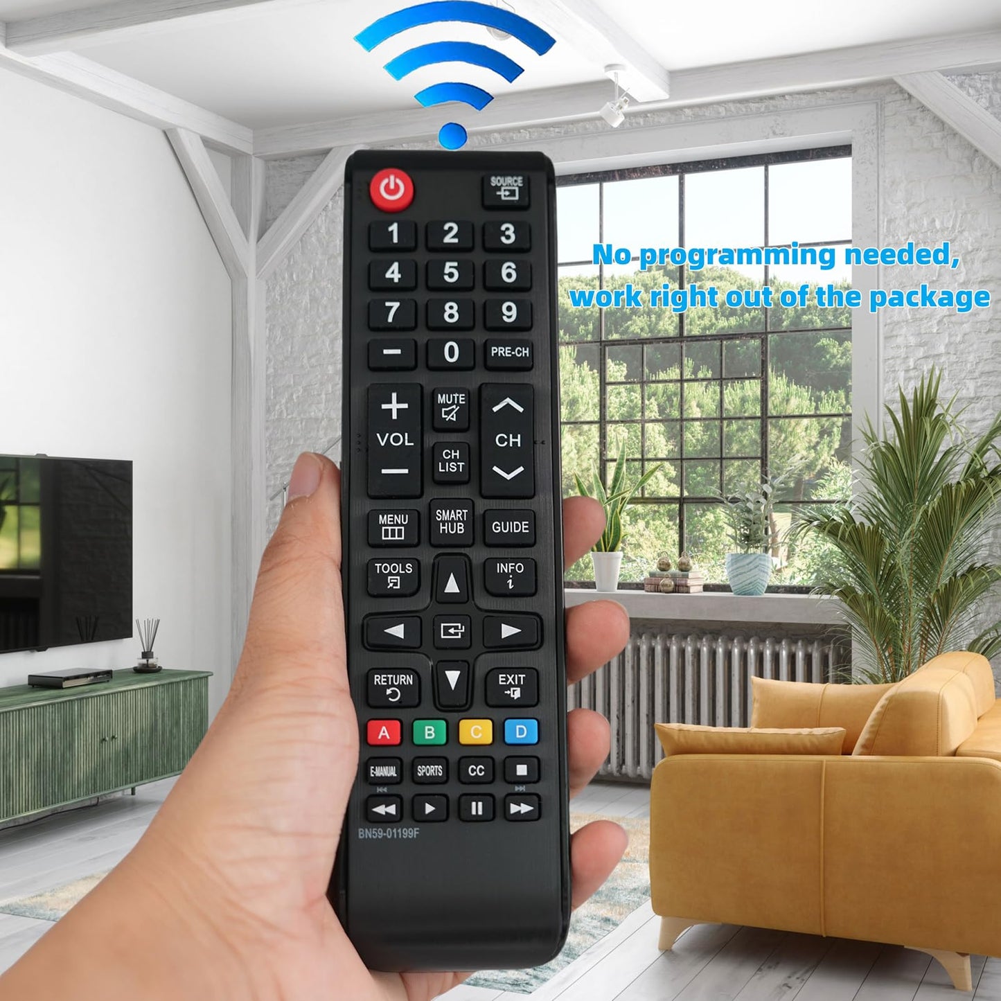 BN59-01199F Universal Replaced Remote for Samsung LED LCD Smart TV UN32J4000 UN60J6200AF UN60J6200AFXZA UN60J620DAF UN60J620DAFXZA UN60JU6400F