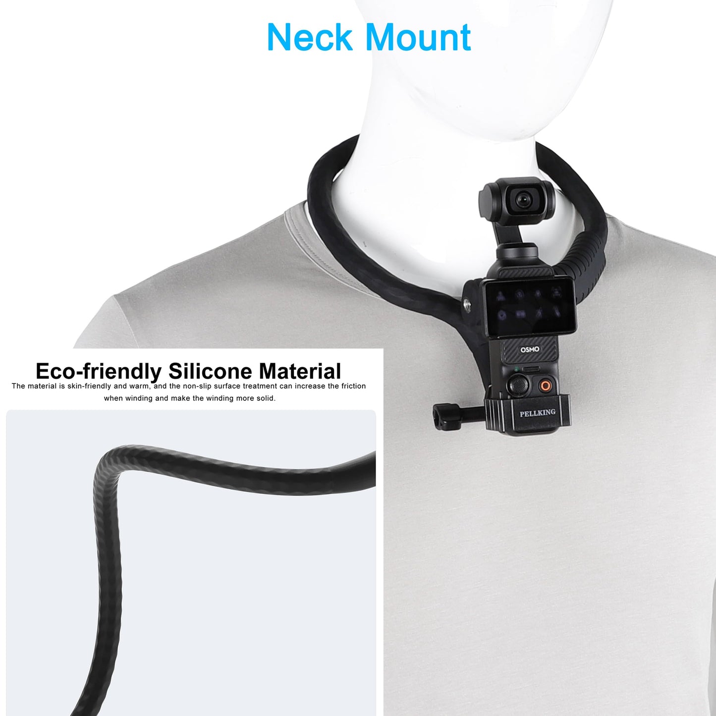 Pellking Flexible Twist Arm Mount Fence Stand for DJI OSMO Pocket 3/GoPro/Insta360/Smartphones | Mount for Fence,Tripod, Selfie Stick & Handlebar