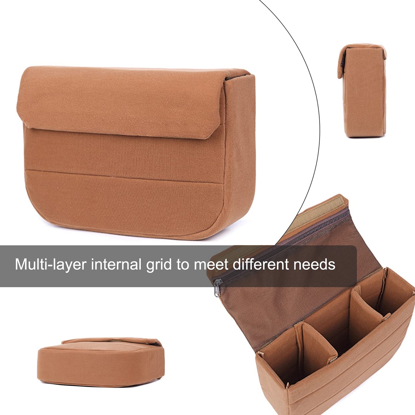 Jippedea Backpack Shockproof Foldable Camera Inserts Bag,Camera Lens Divider Storage Organizer,Padded Divider Case for Camera Bags Suit
