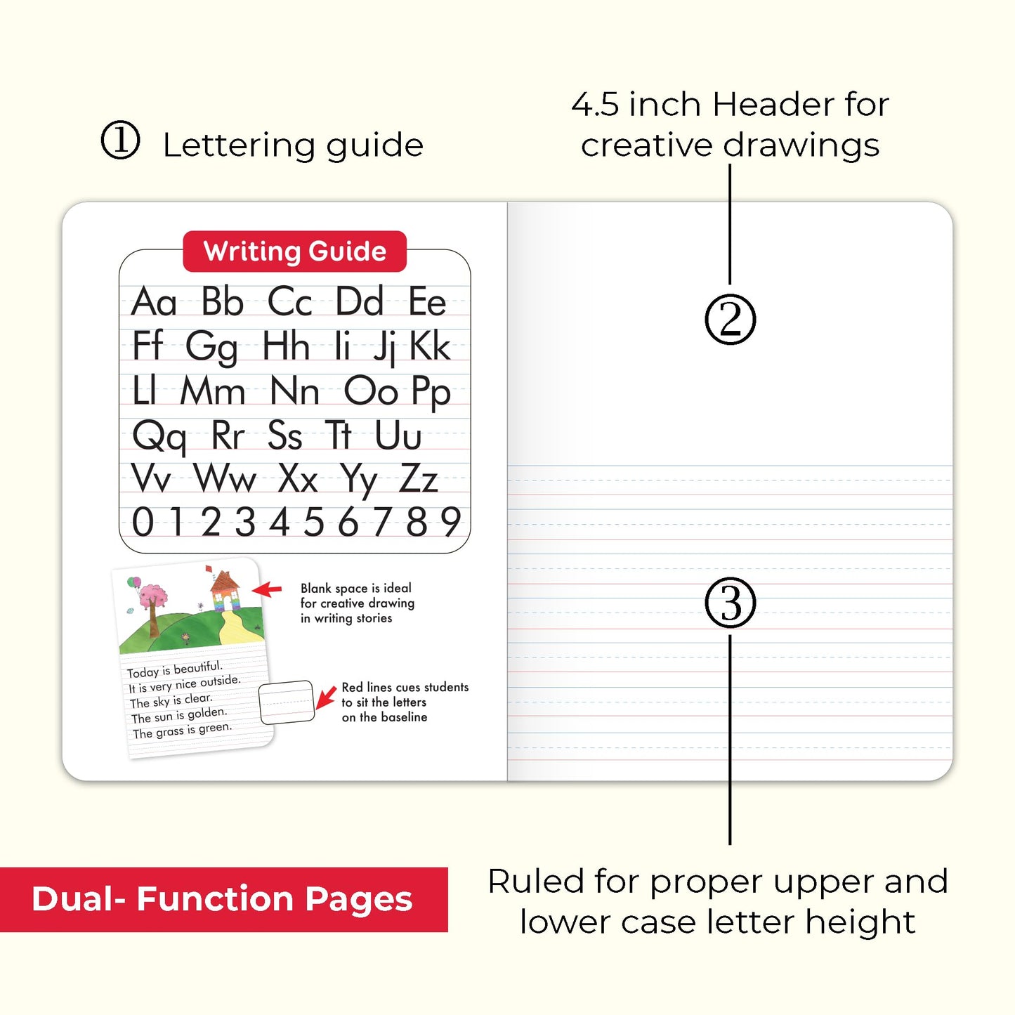 BAZIC PRODUCTS Primary Journal, Grades K-2, Draw & Write, 100 Ct