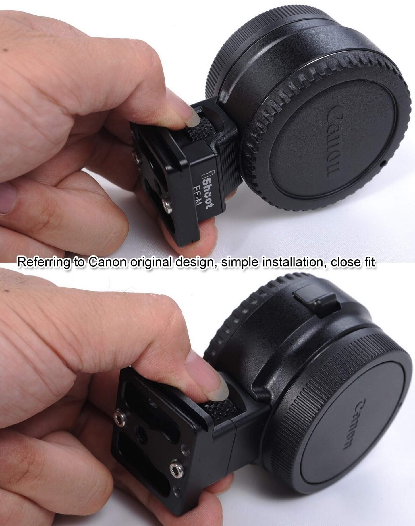 iShoot Tripod Mount Ring Base Lens Collar Foot Replacement Stand for Canon EF-EOS M Camera EOS-M EF-S Lens Mount Adapter Ring, Bottom is Quick Release