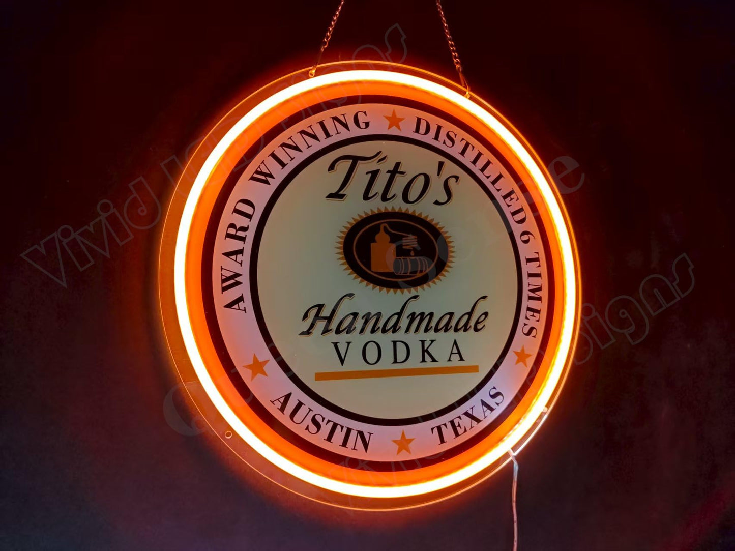 Queen Sense 16"x16" Handmade Vodka LED Neon Sign for Man Cave USB Powered Dimmable LED Signs Light BH1351