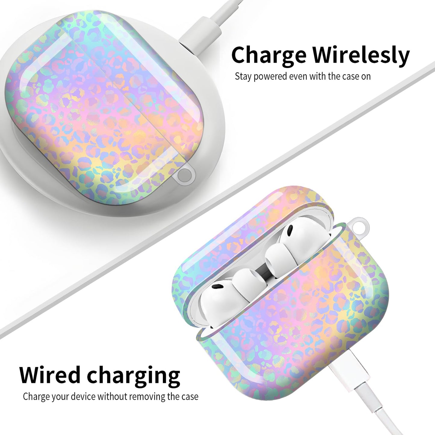 Compatible with AirPod Pro 3 (2025),Cute Case Cover for Women & Men, Full Protection Shockproof Hard Case with Keychain, Wireless Charging Case