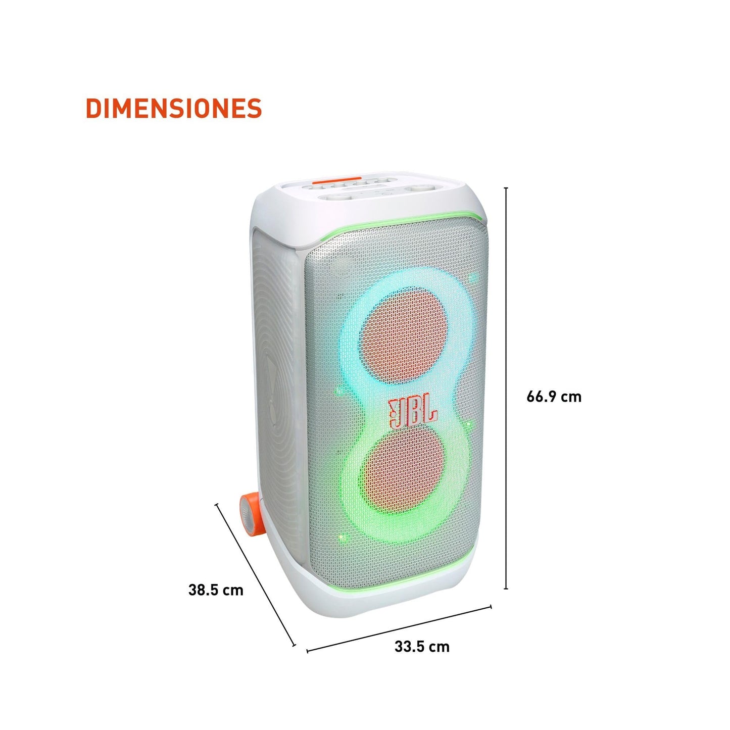 JBL PartyBox Stage 320 - Portable Speaker with Telescopic Handle & Wide, Sturdy Wheels, Powerful JBL Pro Sound, Futuristic lightshow, Up to 18 Hours