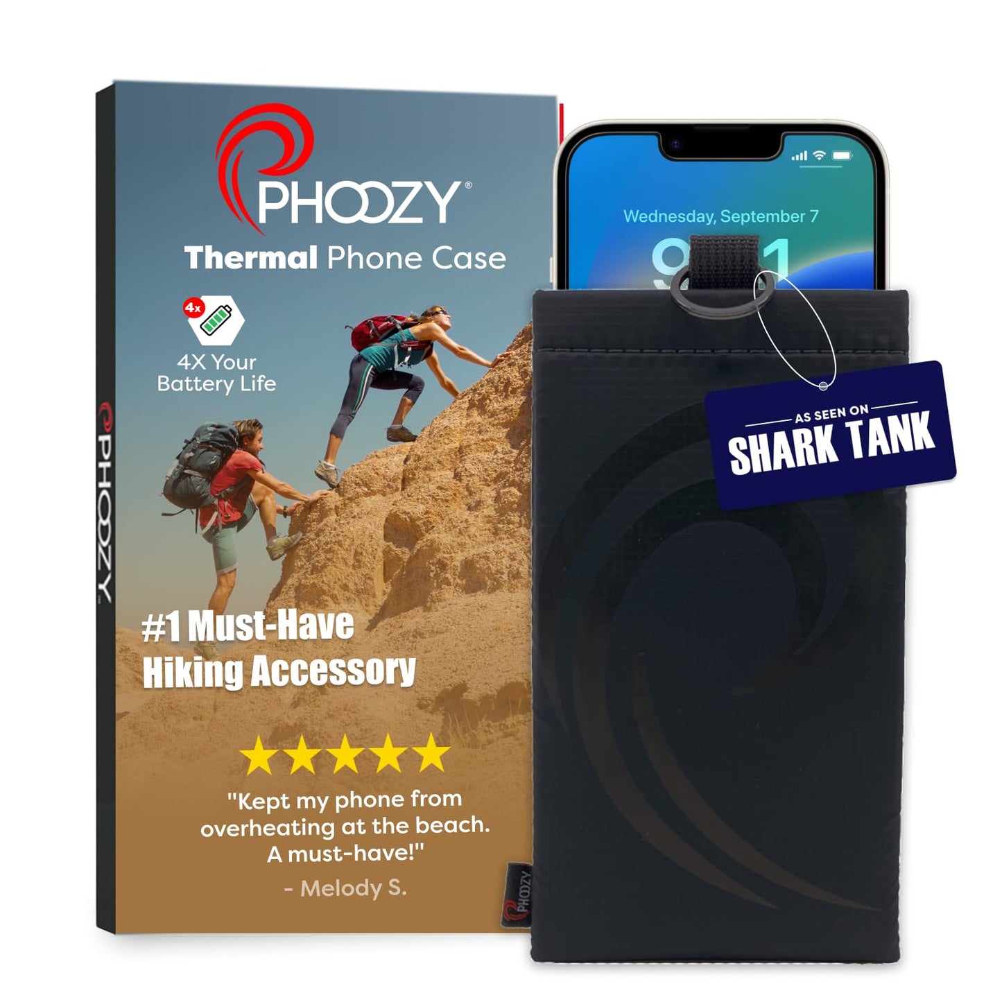 PHOOZY Thermal Phone Case - Apollo II Series : Cell Phone Pouch with AGION Lining Prevents Overheating, Extends Battery Life, Provides Drop Protection