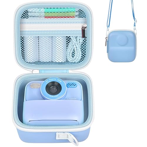 Boobowl Kids Instant Print Camera Case for Cimizi, for Masterbee, for Dylanto, for BOFIDAR, Portable Storage Bag with Shoulder Strap, Mesh Pocket