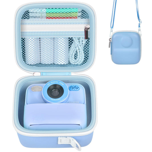 Boobowl Kids Instant Print Camera Case for Cimizi, for Masterbee, for Dylanto, for BOFIDAR, Portable Storage Bag with Shoulder Strap, Mesh Pocket