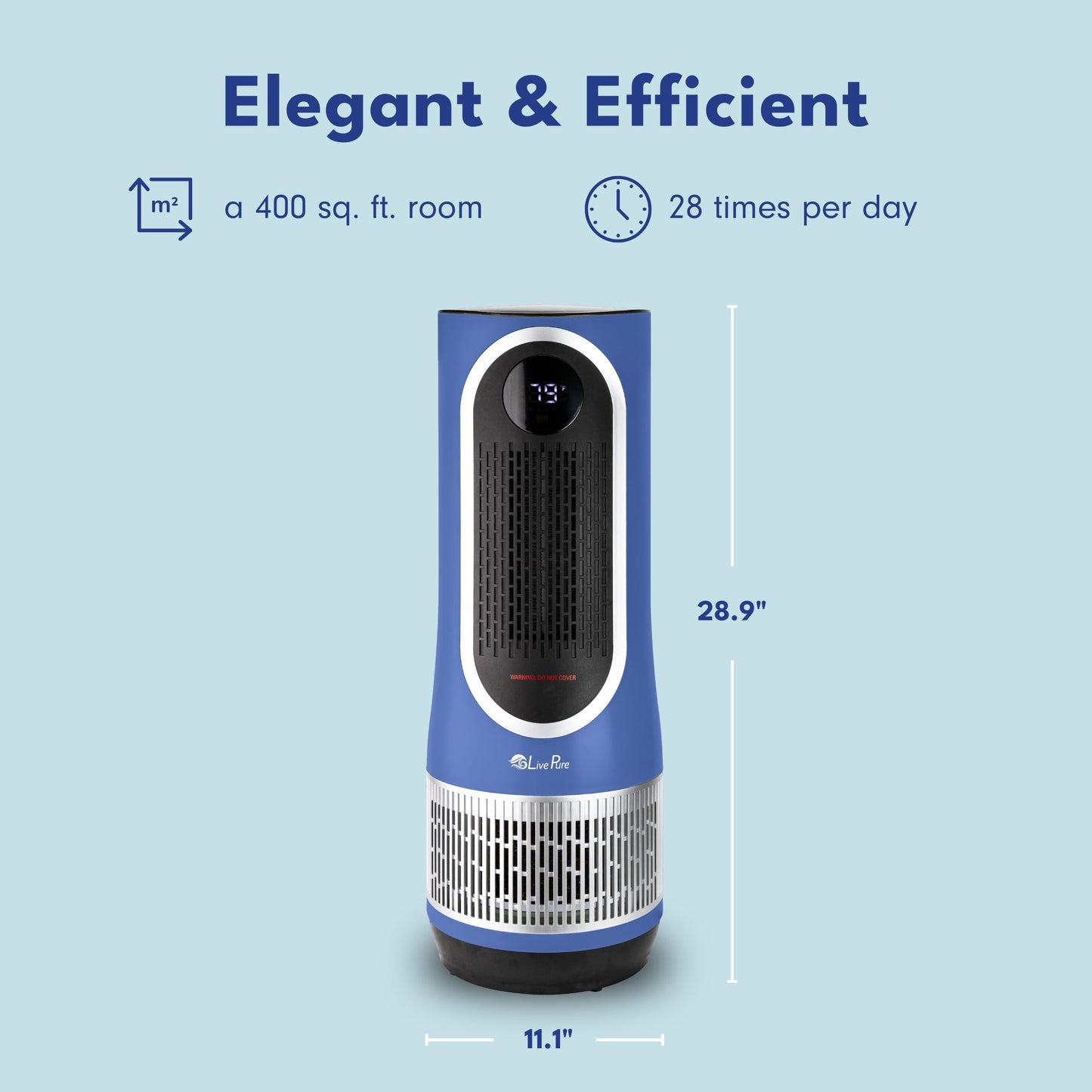 LivePure 3-in-1 LP520 Clean Heat Air Purifier & Electric Heater - 2 Heat Modes and Air Filtration - for Indoor Use in Bedrooms, Home Office