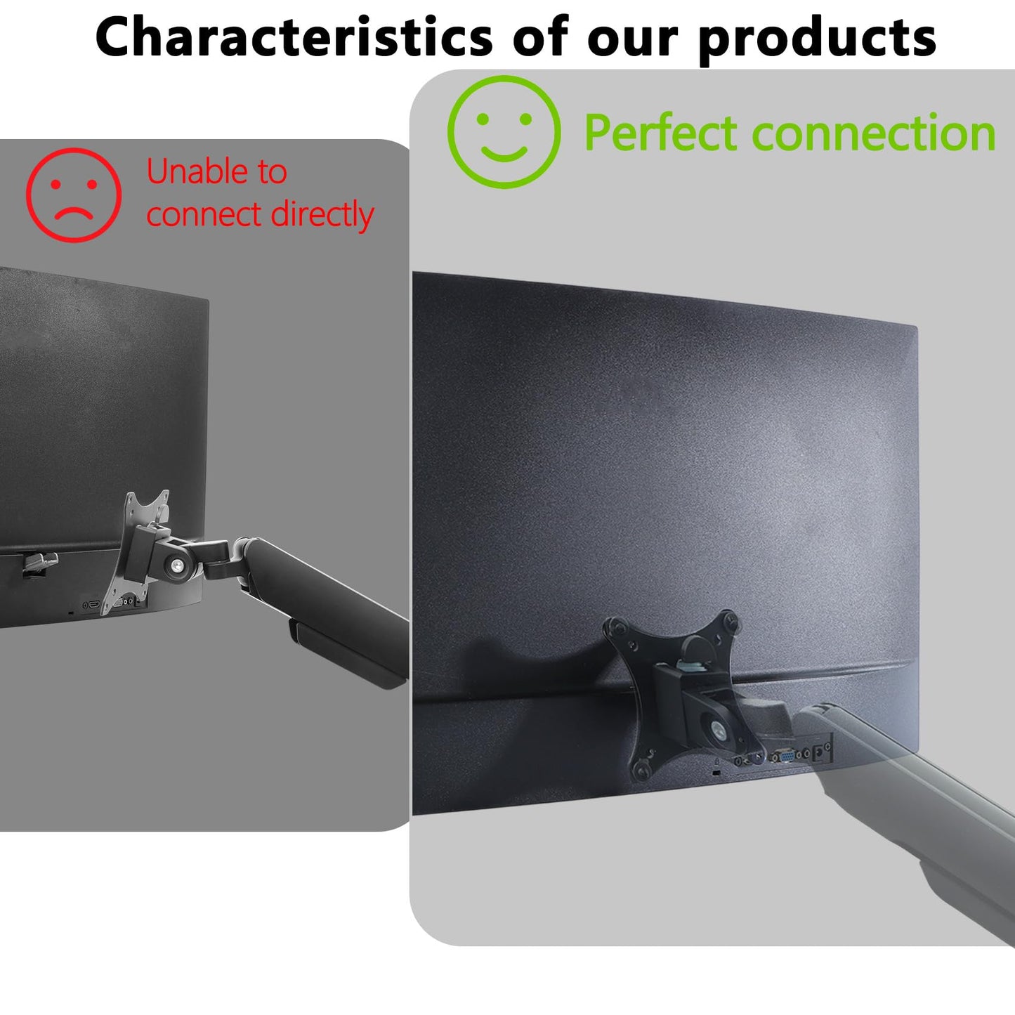 24B1XH VESA Adapter Compatible with AOC 22" 24" 27" Monitor?Fits 22B1H, 22B1HS, 24B1H, 24B1XH, 27B1H?- 75x75 to 100x100 Wall Mount