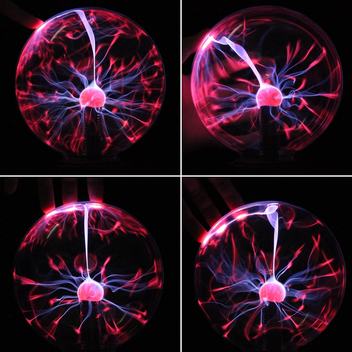 Gresus 7 Inch Plug-in Magic Plasma Ball Lamp - Touch & Sound Sensitive Interactive Plasma Lamp Nebula Sphere Globe, Science Educational Gift