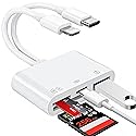 4-in-1 Memory Card Reader,SD Card Reader for iPhone,iPad Memory SD Card Reader USB C&Lightning Dual Port Micro SD Card Reader,Memory Card Reader
