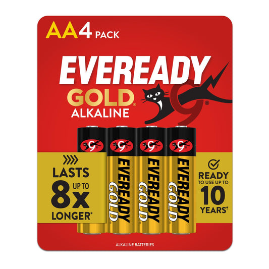 Eveready Gold Alkaline Batteries AA, 4-Count