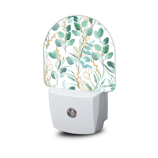 Eucalyptus Green Night Light - LED Wall Sconce for Bedroom, Bathroom, Hallway, Plug in Decorative Lighting, Gift Ready LED Wall Lamp for Women