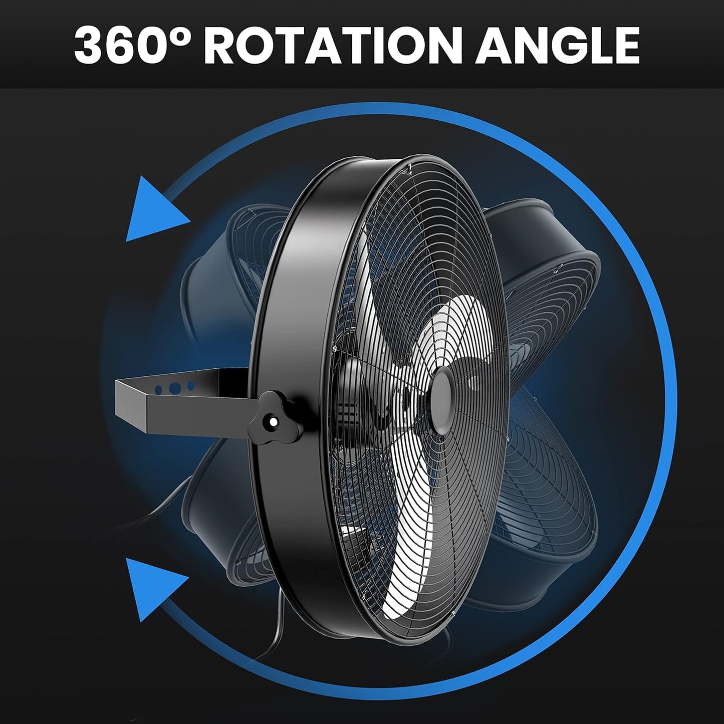Simple Deluxe 20 Inch High Velocity Wall Mount Fan with Rack, 3 Speed Industrial/Commercial Metal Ventilation Fan,2 Pack