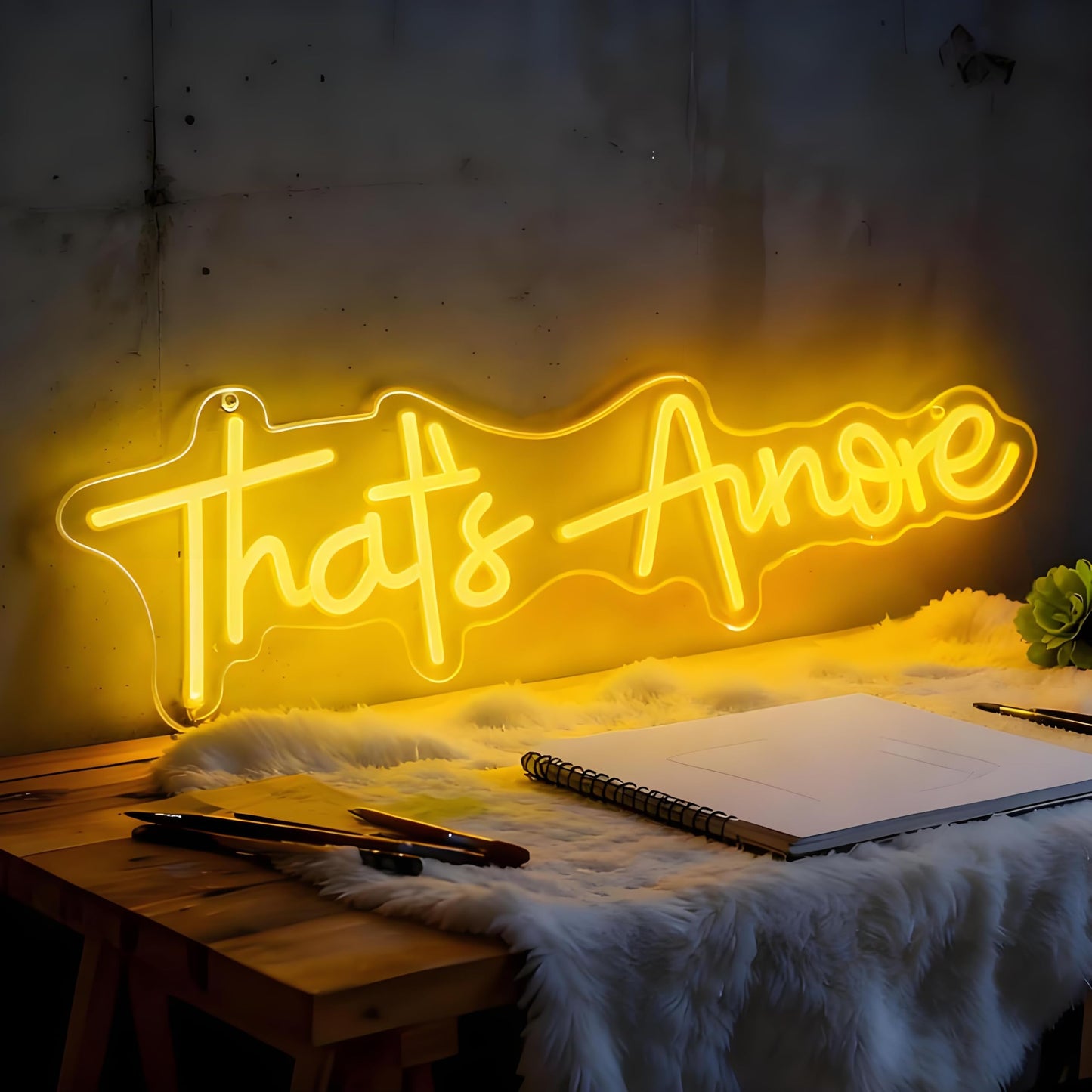 That's Amore Neon Sign, USB Powered Decorative Light for Bedroom Living Room Home Wall Table Decor Valentine's Day Wedding Party Light Up Sign