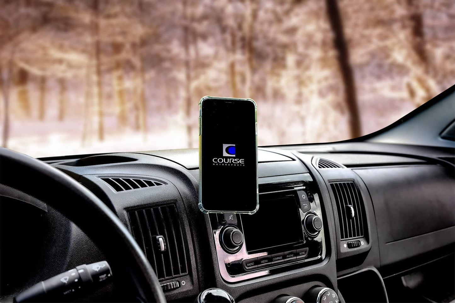 Course Motorsports DirectFit Phone Mount - Magnetic or Dodge Ram Promaster (2014-2021) - Manual Cradle
