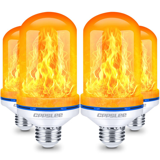 CPPSLEE Upgraded Flame Light Bulbs, 4 Modes Flickering Light Bulbs, E26 Base Fire Flame Bulb for Halloween Decorations Outdoor, Christmas Lights Patio