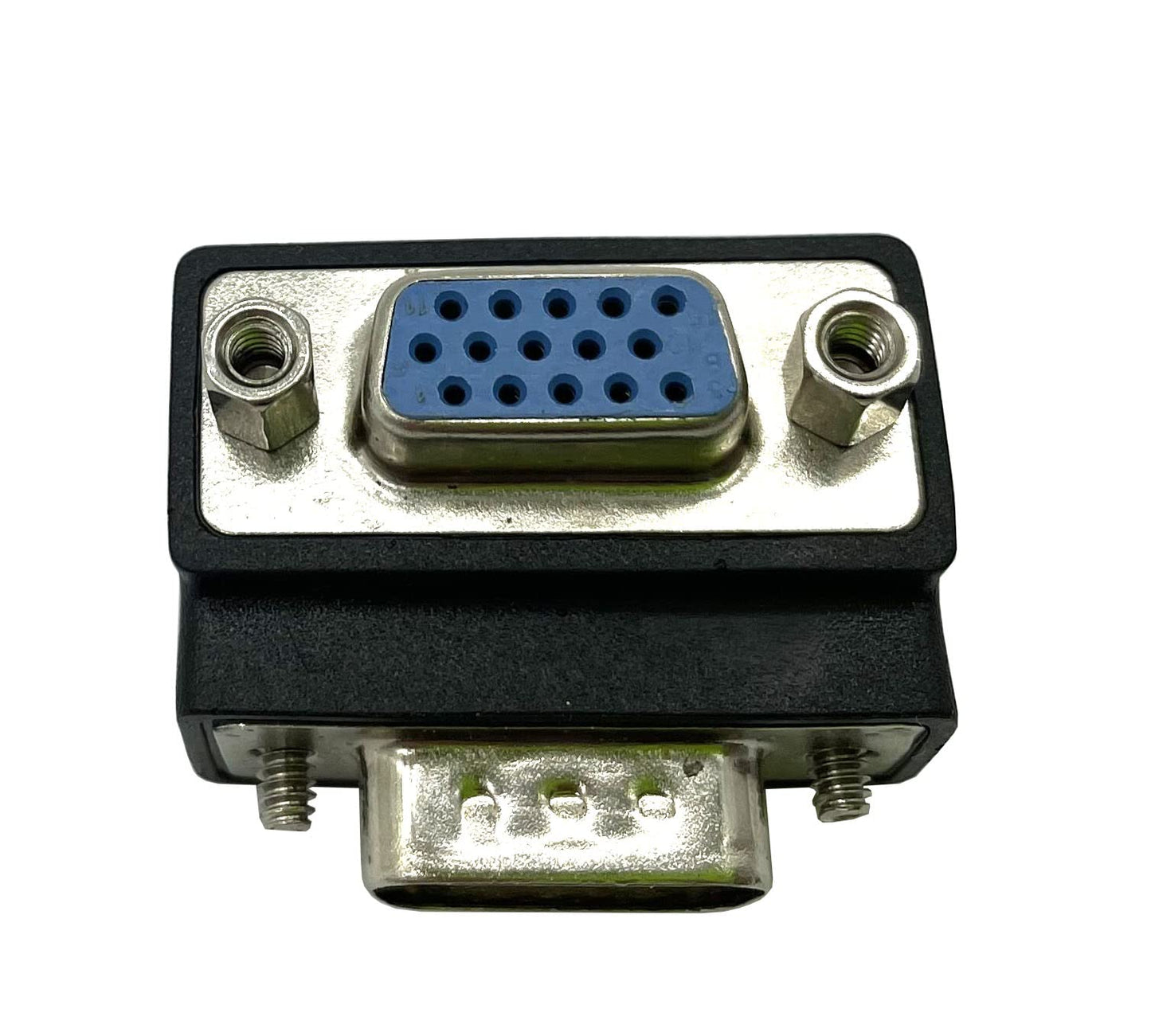 Dafensoy 90 Degree VGA 15 Pin Coupler Changer Connecter, VGA 15 Pin Male to Female Cable Adapter Suitable for LCD Monitor TV (2 Pack)
