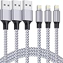 Alovzi iPhone Lightning Cable 3Pack - 6FT Nylon Braided, MFi Certified, USB Fast Charger for iPhone 14/13/12/11 Pro Max/XS MAX/XR/XS/X/8/iPad