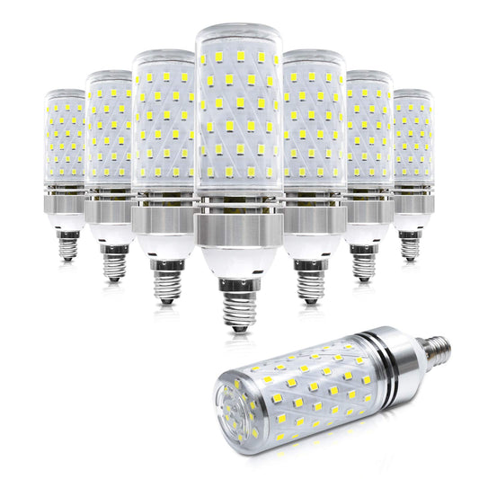 LEDLightsWorld Super Bright E12 LED Corn Bulbs, 16W 1500LM Bulbs, Daylight White 6000K Lights, CRI80+, 120W Incandescent Bulb Equivalent, E12 Base