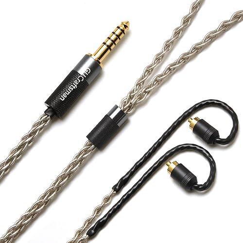 GUCraftsman 6N Single Crystal Silver Upgrade Earphone Cable 2.5mm/4.4mm Balance Earphone Upgrade Cable for Sony IER-M7 IER-M9 IER-Z1R (4.4mm Plug)