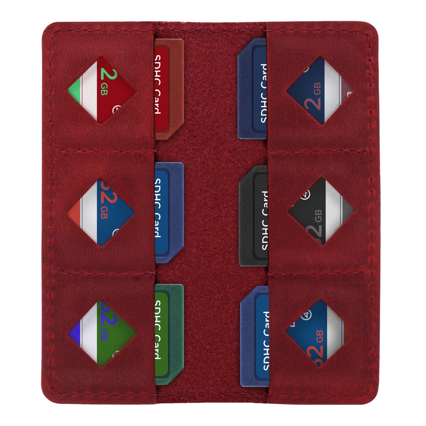 MegaGear Leather SD Card Holder - 12 Slots Memory Card Case, Durable Storage Organizer, Compatible with Sony RX100 IV, Olympus TG-4
