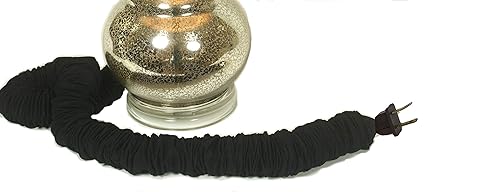 Coal Linen Lamp Cord Cover 9 ft long Black