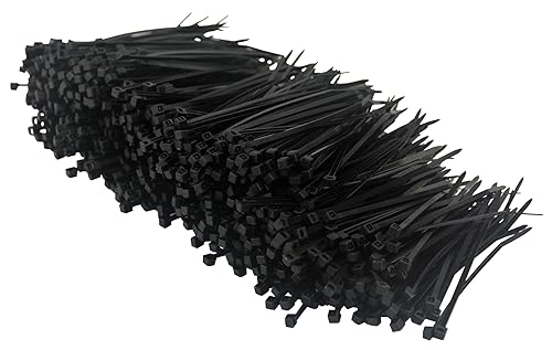 Pro Tie Ultra Light Duty, Self-Locking Nylon Cable Wire Ties for Indoor and Outdoor Use | 4-Inch, 18 lbs. Tensile Strength, UV Black Nylon, 100-Pack