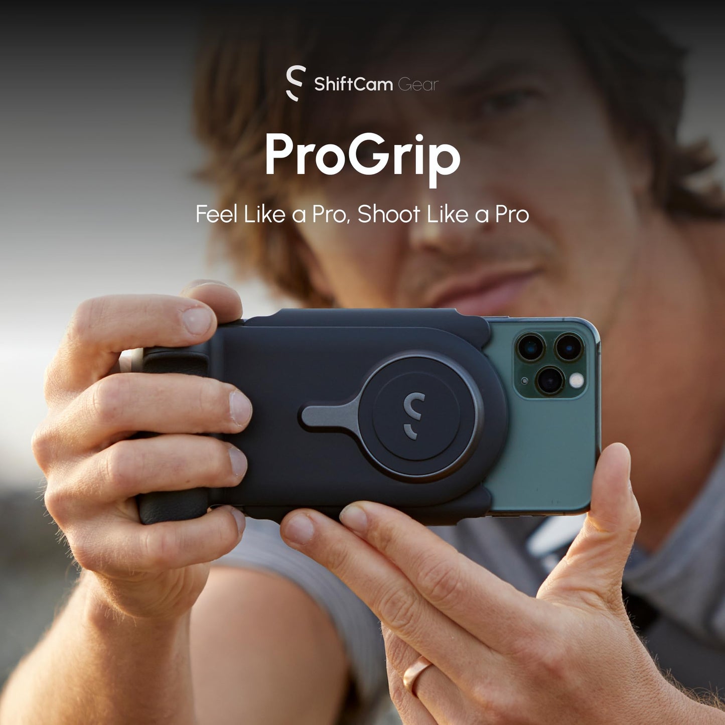 ProGrip Mobile Battery Grip, DSLR-Style Phone Camera Grip with Built-in Powerbank of Qi Charging, Ergonomic Handle with Wireless Shutter Button, Phone