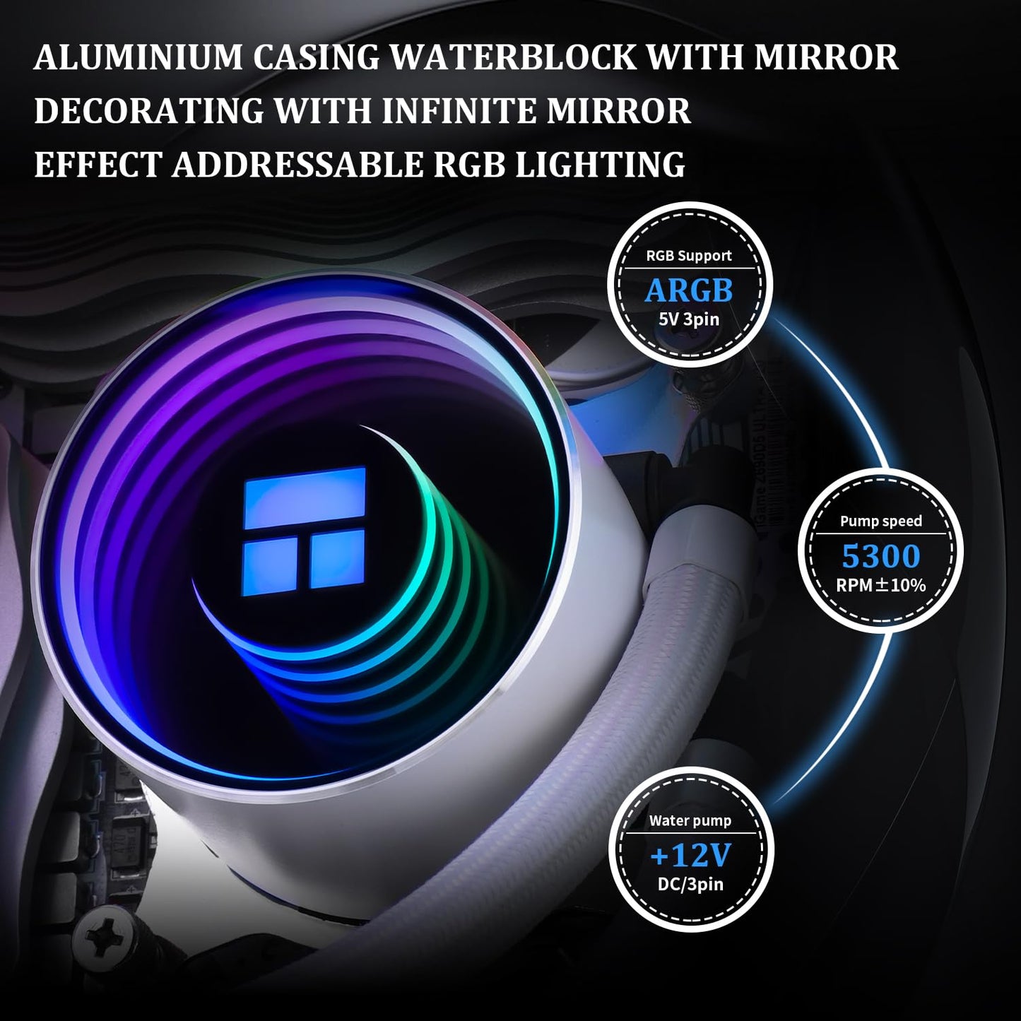 Thermalright Frozen Notte 240 WHITE ARGB Water Cooling CPU Cooler, 240 White CPU Cooler Specifications, Double PWM Fans, S-FDB V2 Bearings, Suitable