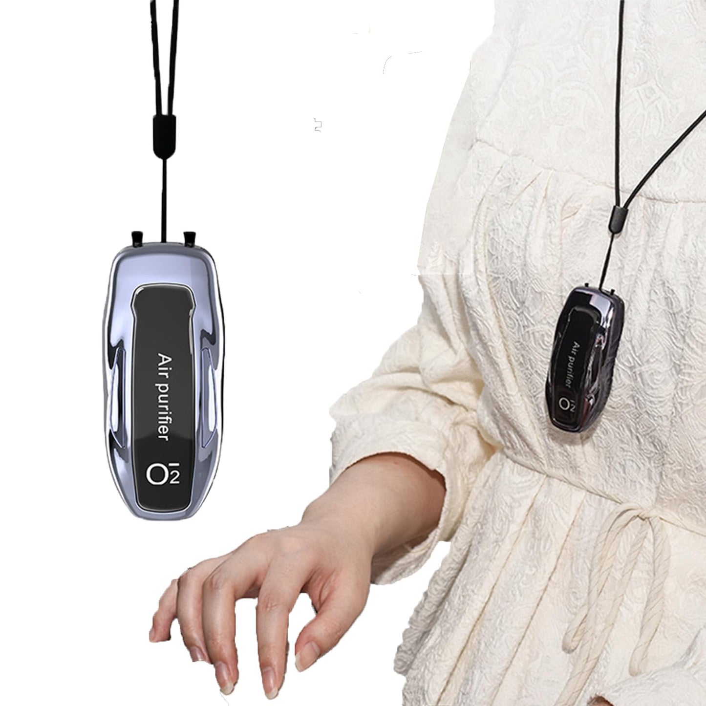 HAIEGACR S25 Pro Max Personal Air Purifier Necklace - Rechargeable Wearable Air Cleaner for Travel, Office & Everyday Use - 2000 Million Ions, Silent