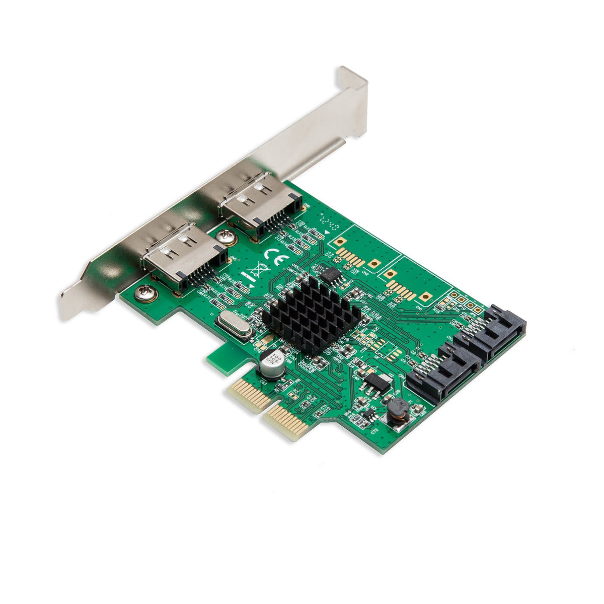 IO Crest SI-PEX40058 2 Port SATA III 2 Port eSATA III PCIe 2.0 x2 HyperDuo Controller Card Green