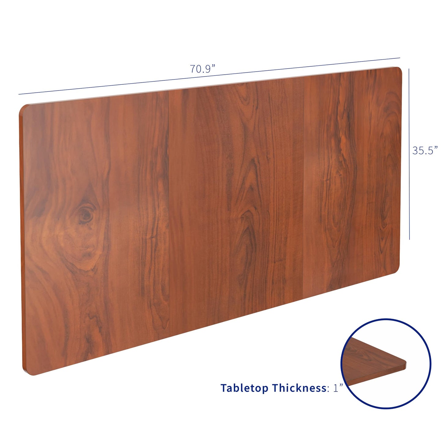 VIVO Universal 71 x 36 inch Table Top for Standard and Sit to Stand Height Adjustable Home and Office Desk Frames, Dark Walnut Extra-Wide Desktop
