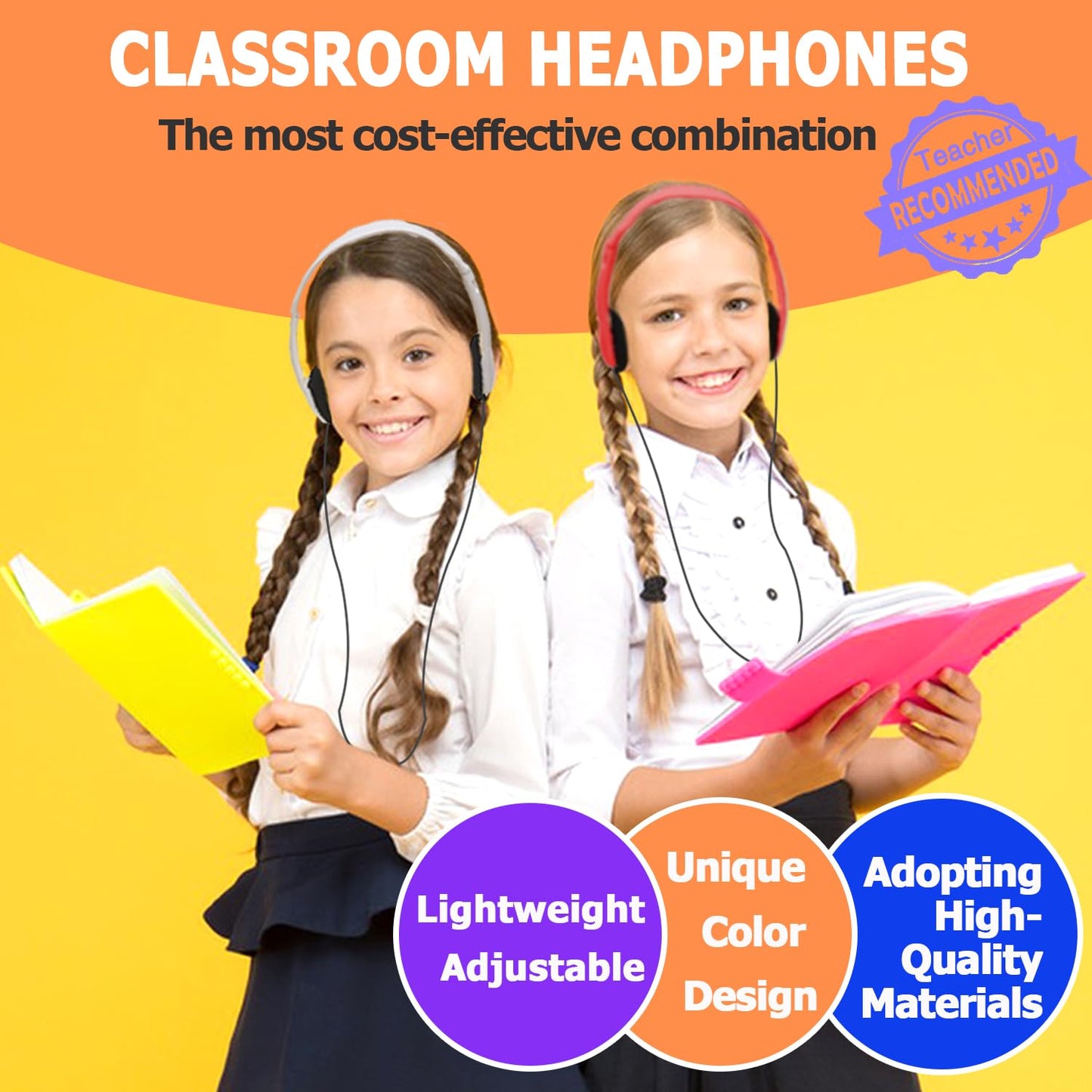 Ladont 30 Pack Kids Headphones Bulk for School Classroom, Wired Headphone for Kids Students Child Toddler Teens Boy Girl, Wholesale Multi Color 3.5mm