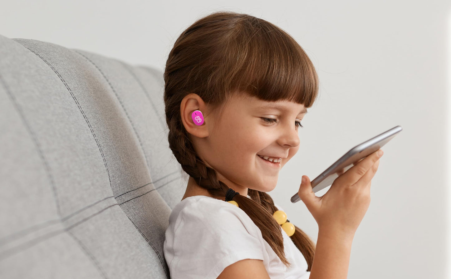 Barbie Wireless Earbuds for Kids, Bluetooth Earbuds with Charging Case