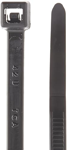 Hellermann Tyton T50L0C2 Standard Cable Tie, 15.35" Long, 50lb Tensile Strength, PA66, Black (Pack of 100)