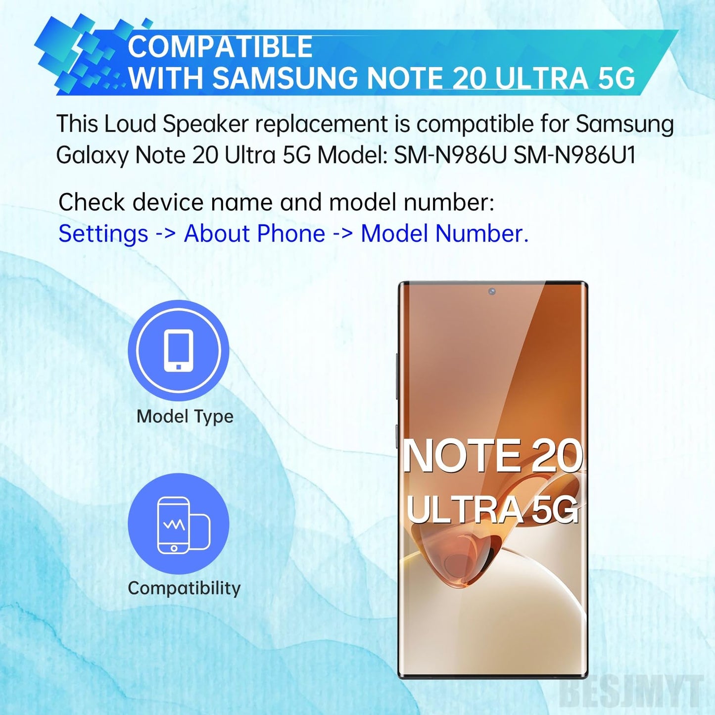 BESJMYT for Samsung Galaxy Note 20 Ultra 5G Loud Speaker Replacement Loudspeaker Ringer Clear Sound Ringtone Buzzer Repair for Samsung Galaxy Note 20