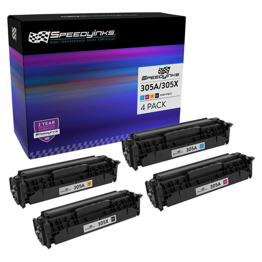 SPEEDYINKS Remanufactured Toner Cartridge Replacement for HP 304A (Black, Cyan, Magenta, Yellow, 4-Pack) Compatible with Color LaserJet CM2320FXI
