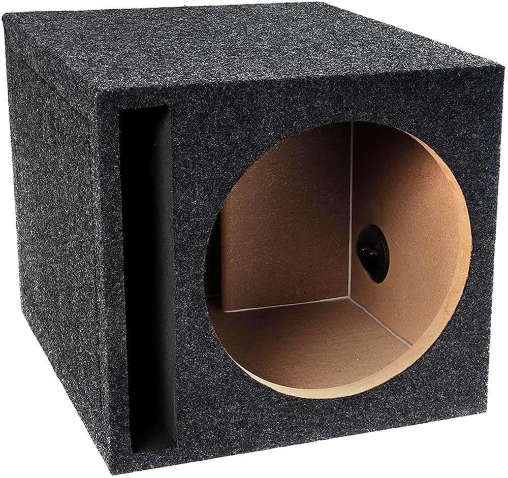 King Boxes Carpeted Universal Subwoofer Box, 12" Single Ported, S12V - Open Box