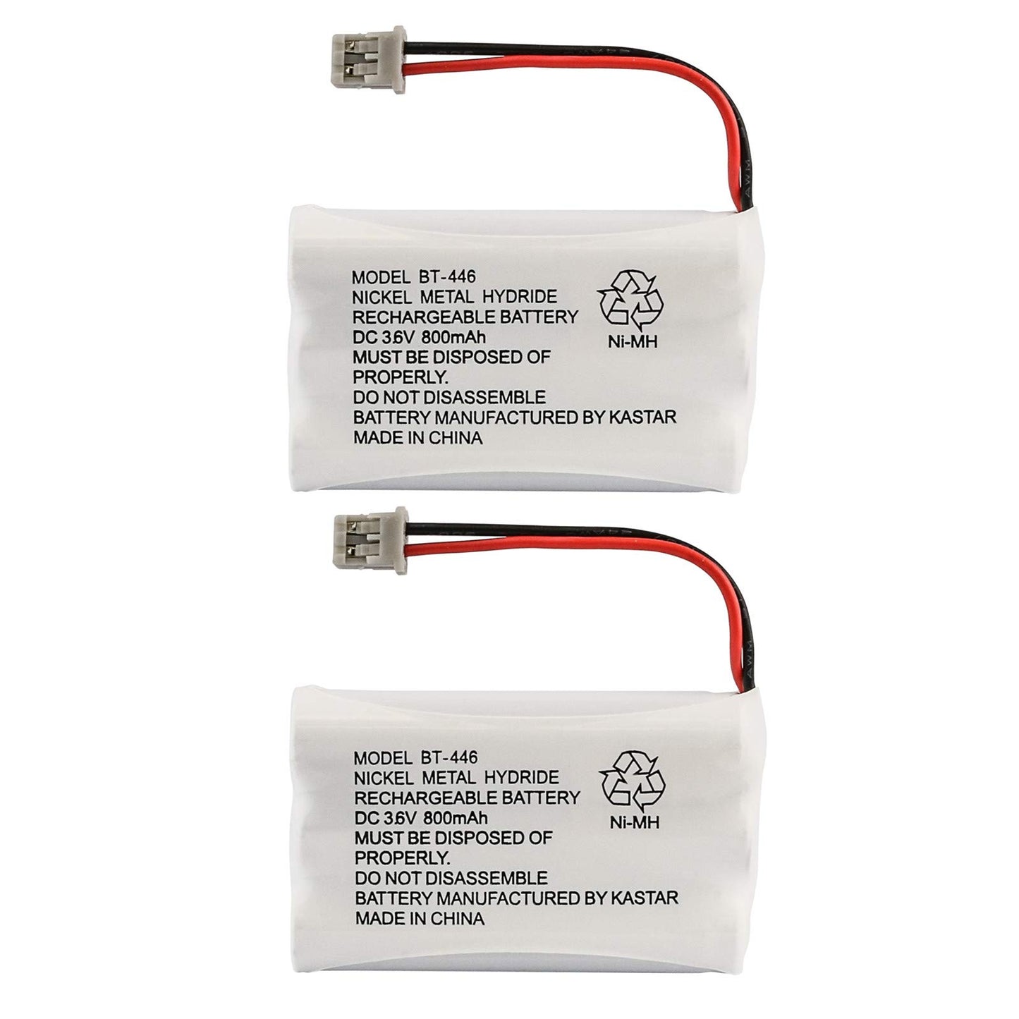 Uniden BBTY0504101 Model BT446 Nickel Metal Hydride Rechargeable Cordless Phone Batteries (Pack of 2) for use with T94 Series, TWX977 and WXI977