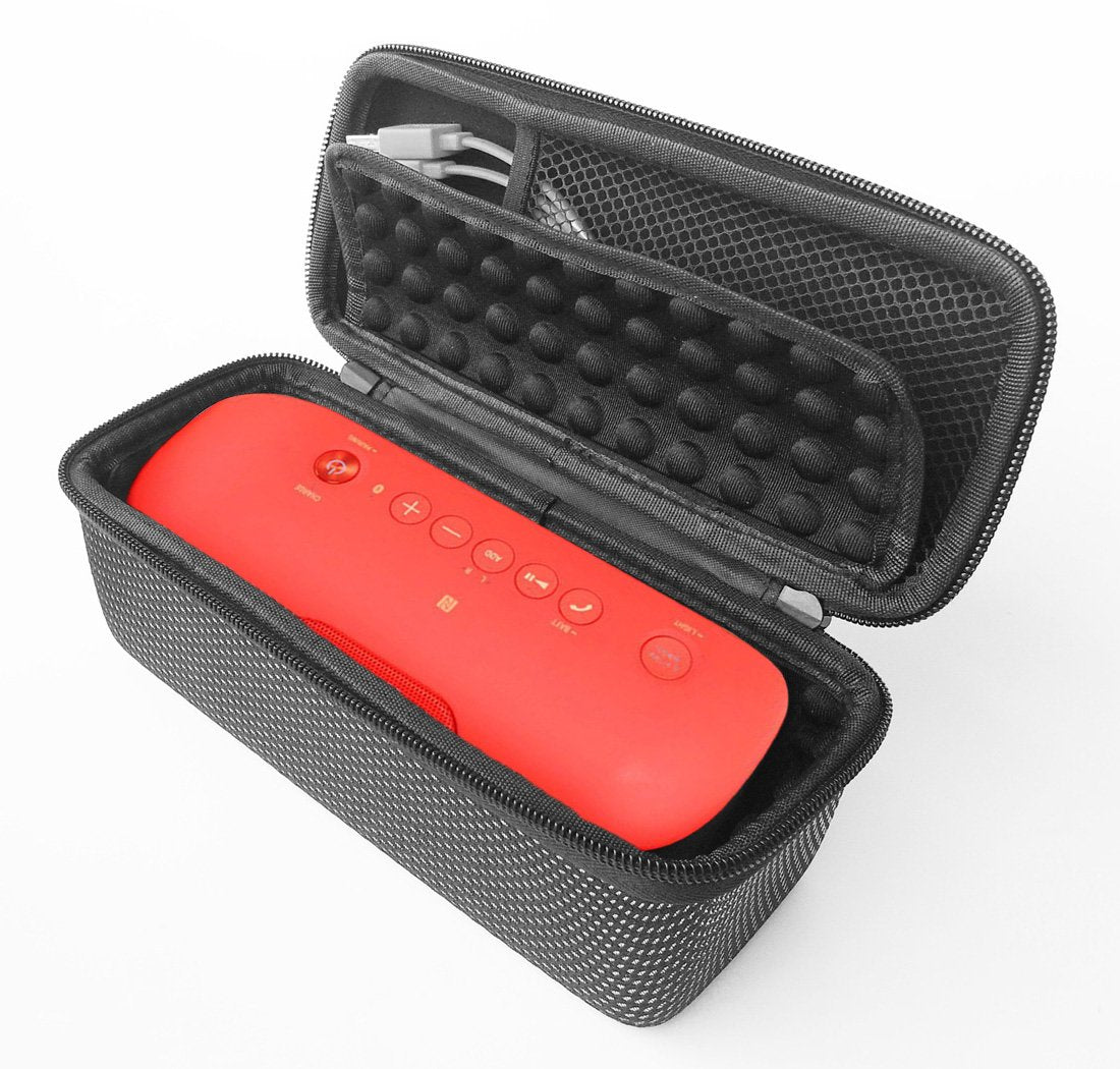FitSand Hard Case Compatible for Sony XB20 Portable Bluetooth Speaker (Black+Silver)
