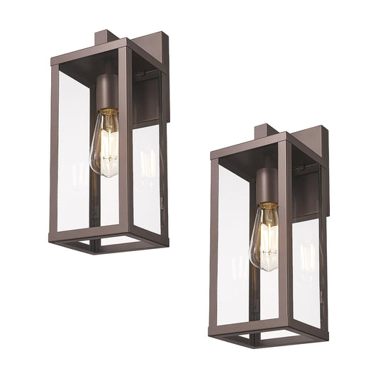 Outdoor Wall Light with Clear Glass, Anti-Rust Exterior Wall Sconce, Weather Resistant Outdoor Lantern, Exterior Lighting for Porch, Patio, Garage