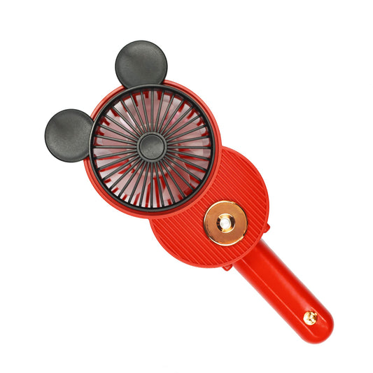 LACOVIA Cute Mouse Misting Personal Fan, Foldable Mini USB Fan(Red)