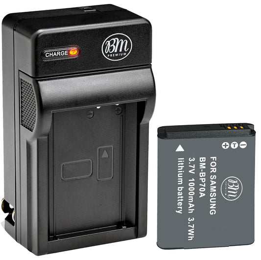 BM BP-70A, BP70 Battery and Charger for Samsung DV150F PL120 PL170, PL200, SL50, SL600, SL605, SL630, ST65, ST66, ST76, ST80, ST90, ST95, ST100