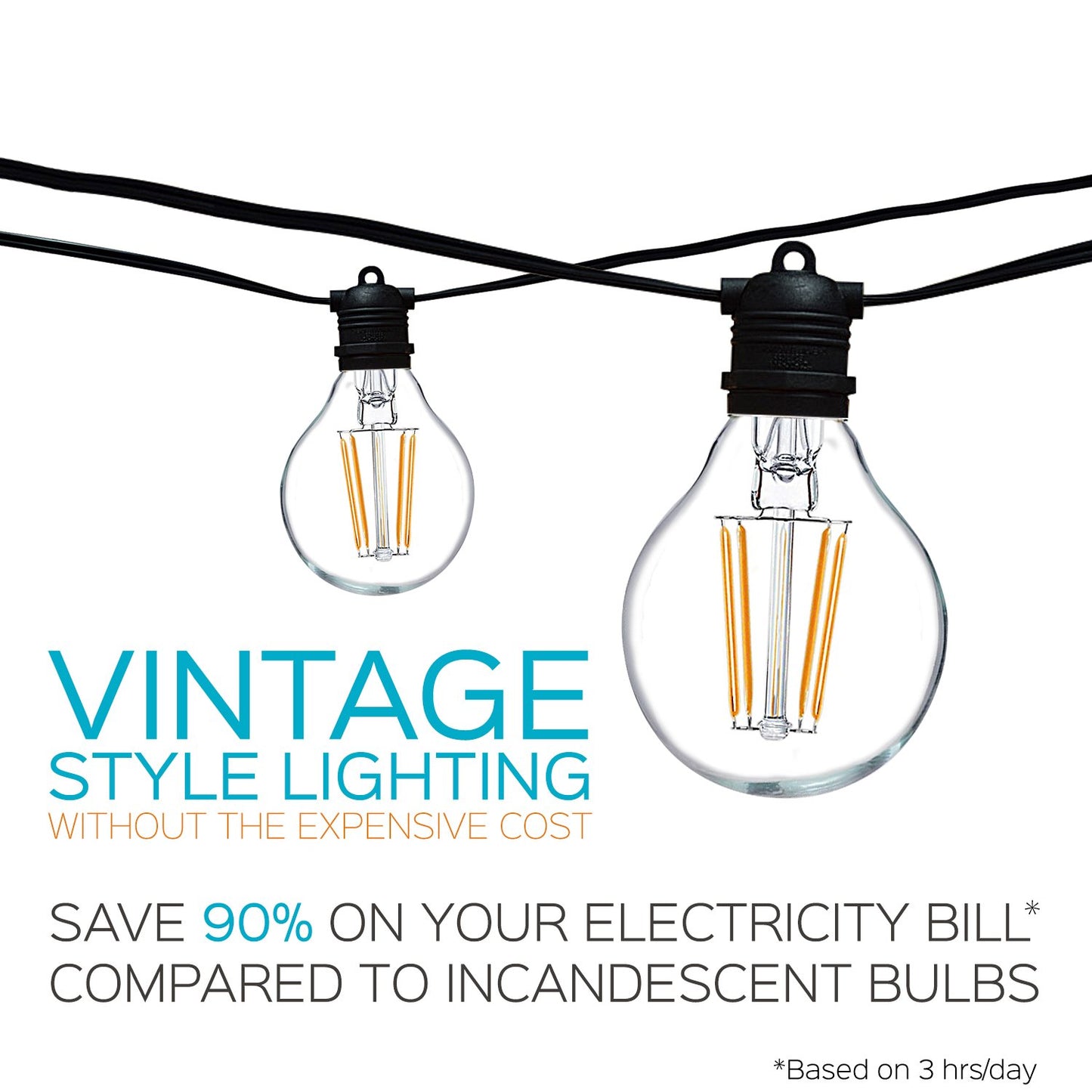 LUXRITE G16.5 LED Globe Light Bulb, 40W Equivalent, 2700K Warm White, 450 Lumen, Dimmable, Vintage Edison Bulb, E12 Base - Perfect for String Lights