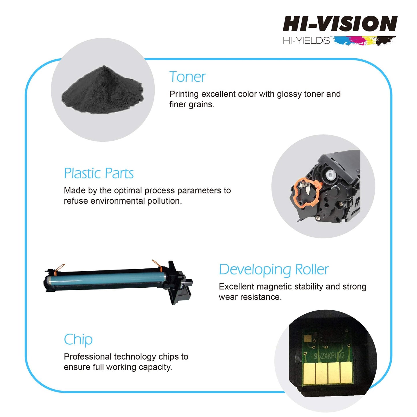 HI-Vision 5 Pack Compatible S2810X High Yield (6,000 Pages, 593-BBMF) Black Toner Cartridge Replacement for H815dw / S2810dn / S2815dn Printers