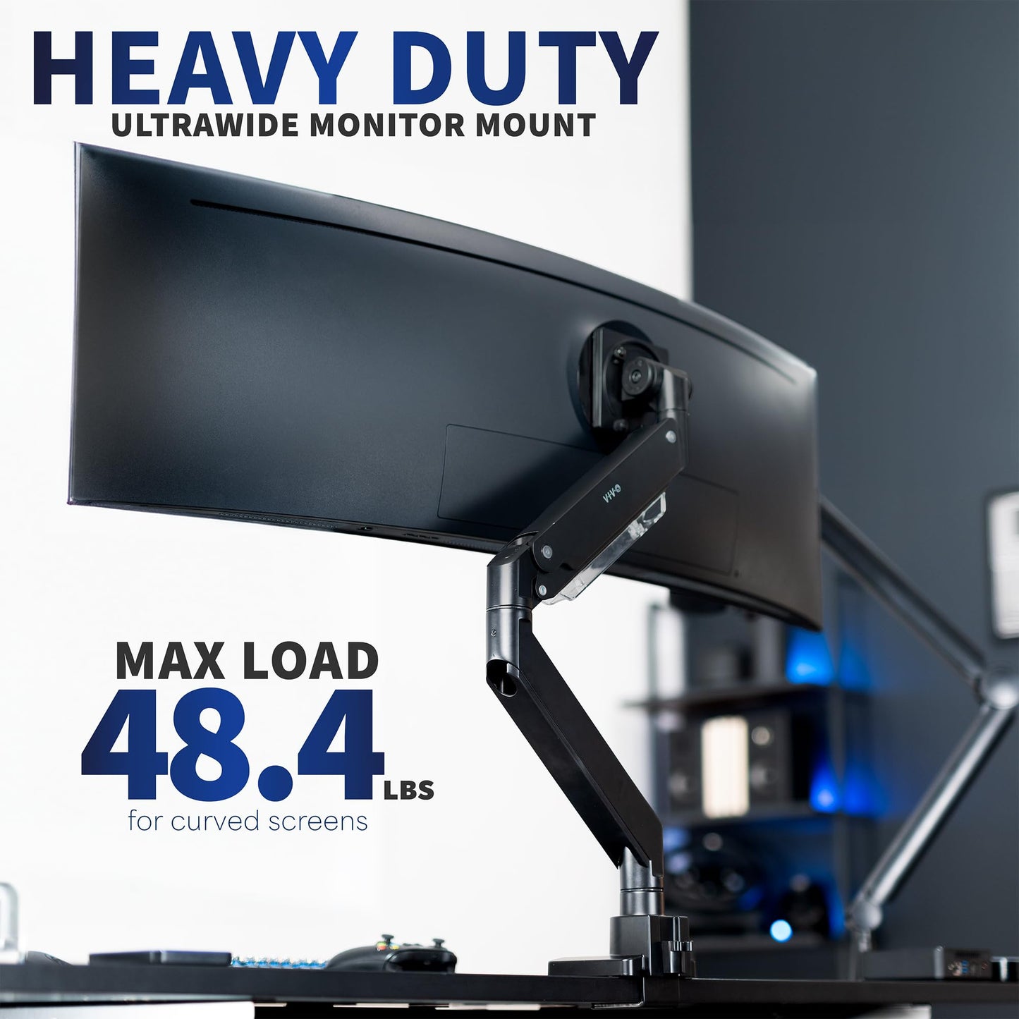 VIVO Heavy Duty Ultrawide Monitor Arm for 57 inch Screens up to 59.4 lbs, Desk Mount TV and Monitor Stand Designed for Samsung Odyssey Ark, Neo G9