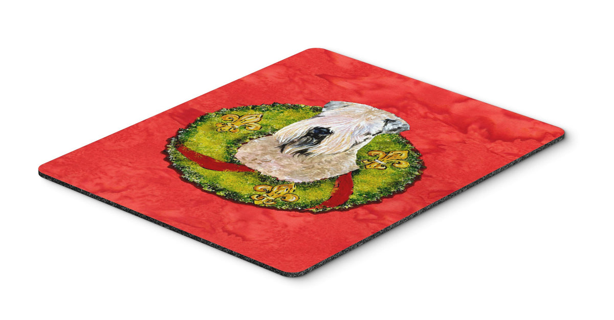 Caroline's Treasures SS4178MP Wheaten Terrier Soft Coated Cristmas Wreath Mouse Pad, Hot Pad or Trivet for Home Office Gaming Working Computers Laptop