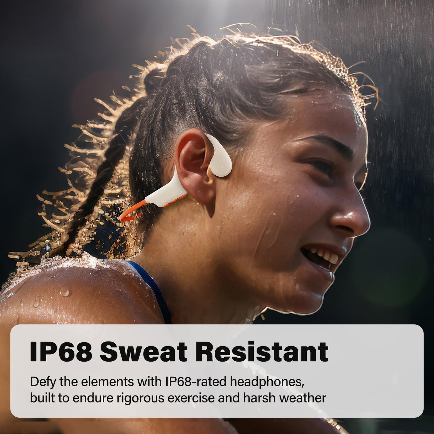 snowpanda Bone Conduction Headphones, Wireless Open-Ear Bluetooth 5.3, 32GB MP3 Player, 8 Hours Battery, IP68 Waterproof - for Running, Workouts