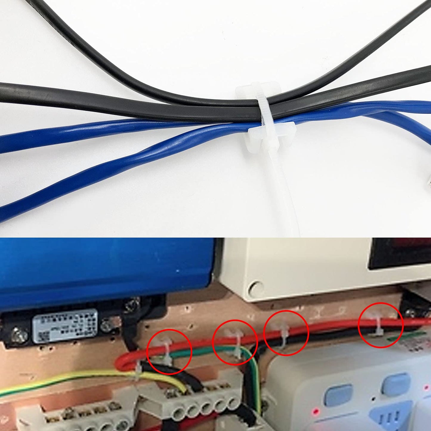 YIOVVOM 100 Pcs Cable Zip Tie Saddle Type Mount With Screw,100 Pack 6" Cable Ties, High Strength, Black Cable Zip Tie Mounts Kit For Wire